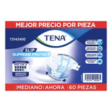 60 Pañales Para Adulto Tena Slip Supreme Protect Mediano 