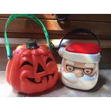 Carameleras Calabaza Halloween Y Papa Noel