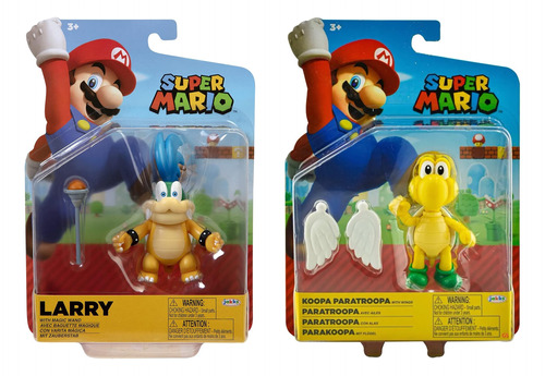 Set 2 Figuras De Mario Bros 10cm Larry Y Tortuga Paratropa