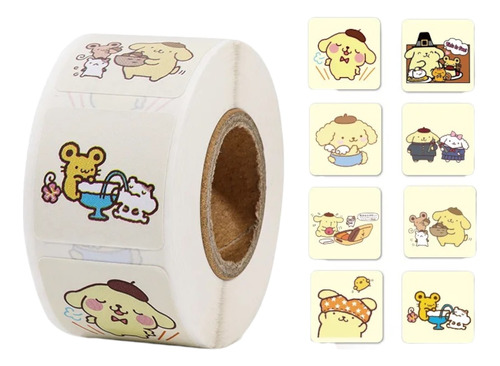 Rollo Stickers 500 Unidades Pompompurin