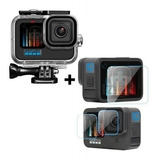 Kit Caixa Acrílica Estanque + Películas Vidro Goprohero 9 10