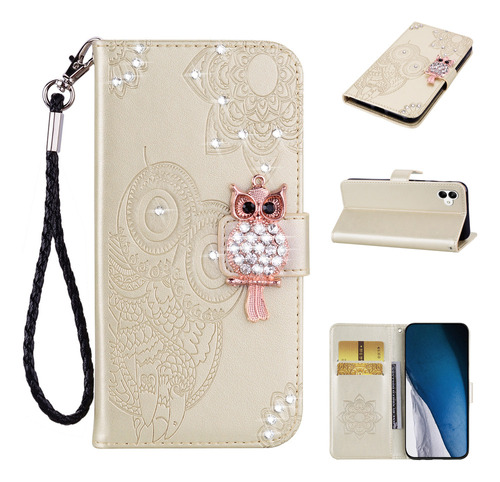 Capa Tipo Carteira Flip Leather Owl Para Samsung Cards Slot