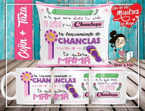 Plantillas Sublimación Cojines Tazas Día De Las Madres