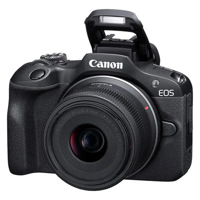 Cámara Canon Mirrorless Eos R100 Rf-s 18-45mm F4.5-6.3 Is St Color Negro | Meses sin interés