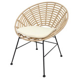 Silla De Jardin-exterior De Rattan Con Cojin Dominica