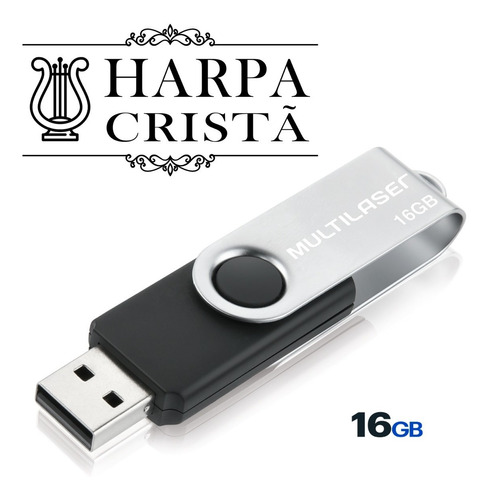 Harpa Cristã 640 Hinos Pendrive Twist Multilaser 16gb