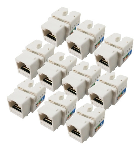 10 Piezas Conector Jack Rj45 Cat6 Economico Hembra Red Utp