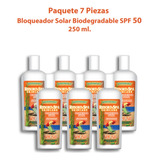 Mayoreo 7 Piezas Bloqueador Solar Biodegradable Spf 50 250ml