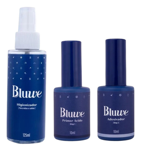 Kit Preparação Bluwe Prep Spray + Primer Ácido + Adesivador