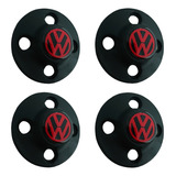 4 Tapones Rines 4/100 Vw Golf Jetta Pointer Caribe Gol Rojo