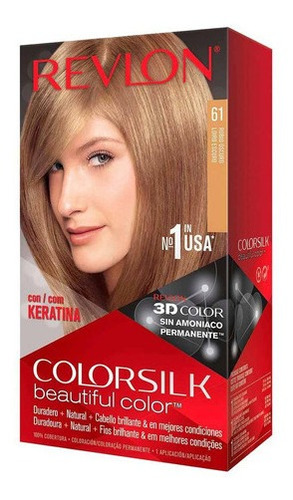 Kit Tintura Revlon  Colorsilk Beautiful Color Tono 61 Rubio Oscuro Para Cabello