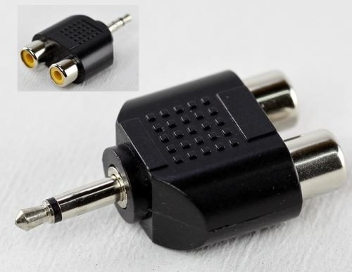 Adaptador 2 Rca Hermbra A 1 Miniplug Macho - La Roca