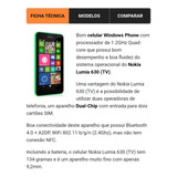 Celular Raridade Motorola Lumia 630 Com Tv Digital