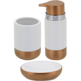 Clássico Kit Lavabo Porta Saboneteira Cerâmica Branco 3 Peça