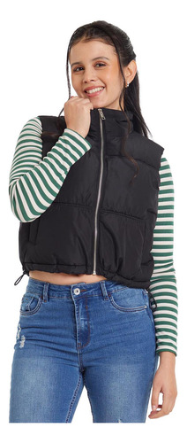 Parka Mujer Full Zipper Negro Fashion's Park