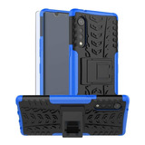 Funda Para LG Velvet 5g, Azul/negro/resistente/soporte