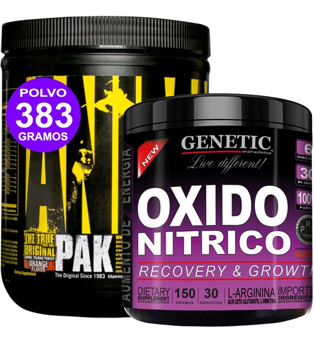 Combo Fuerza Animal Pak + Oxido Nítrico Arginina Genetic