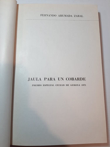 Antiguo Libro Jaula Para Un Cobarde Zabal 1972 Ro 1444
