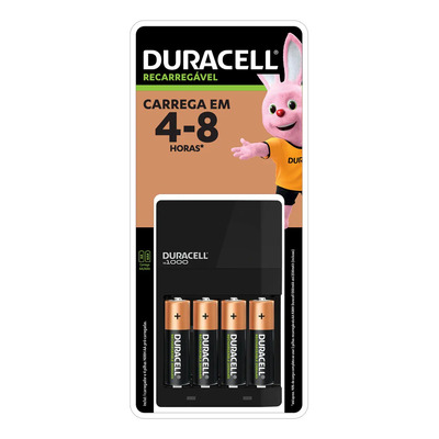 Carregador De Pilhas Recarregáveis Duracell Aa\u002Faaa Com 4 Aa | Frete grátis
