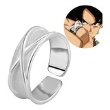 Anillo De Goku Negro Tiempo Ajustable Plata Hombre Cosplay 