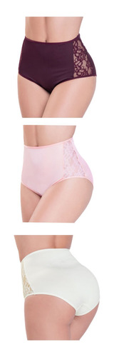 Panty Para Mujer Vino/rosado/marfil Mp