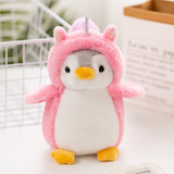 Peluche Pingüino Disfrazado Dinosaurio Unicornio Kawaii Color Rosa