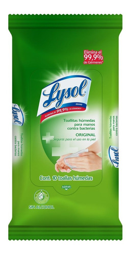 Lysol Toallitas Húmedas Antibacteriales Desinfectantes