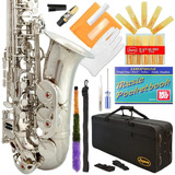Saxofon Alto Plateado Lazarro Con Funda Y Accesorios  (22hg)