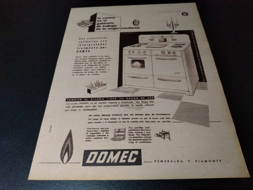 (pb156) Publicidad Clipping Cocinas Domec * 1956