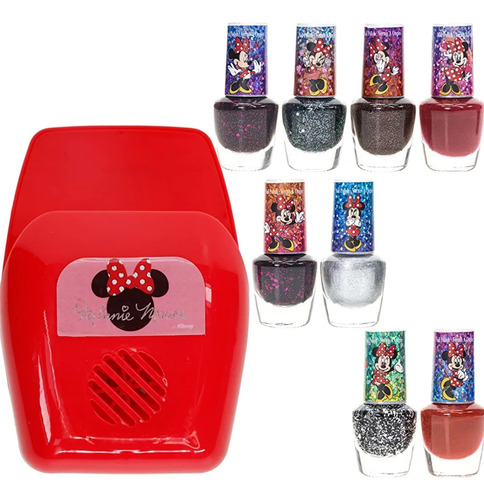 Lámpara De Uñas Juguete Niña Disney Minnie Mouse + 8 Esmalte