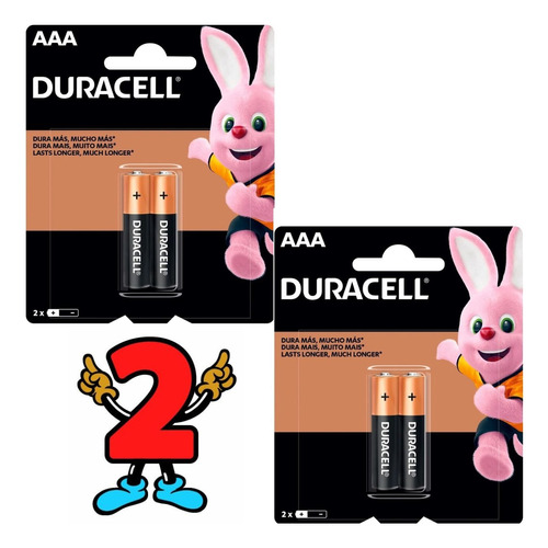 Cartela C/ 4 Pilha Aaa Duracell Palito Pequena - Original 