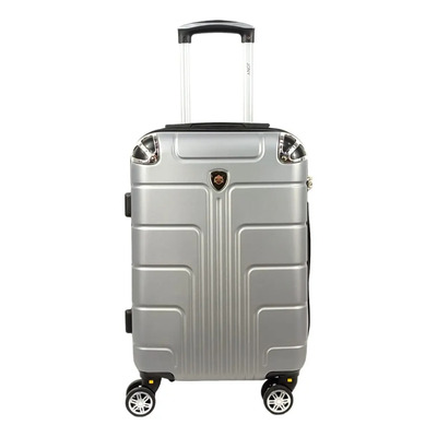 Maleta Jony Moderna 20cm de ancho x 55cm de alto x 34cm de profundidad color plateado diseño liso | Envío gratis