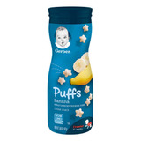 Puffs, Snacks, Botana Galletas Bebé Cereal Gerber De Platano