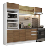 Cozinha Completa Mdf Madesa Acordes 250004 C Armár C Tamp Br Cor Branco/rustic