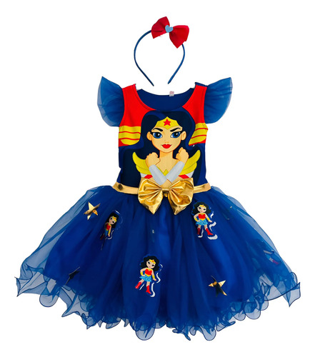Disfraz Vestido Bebé Niña Mujer Maravilla Cumpleaños Fiesta Elegante Súper Héroes Halloween