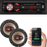 Kit Mp3 Player Bluetooth + Par Falante 6 Polegadas Bravox