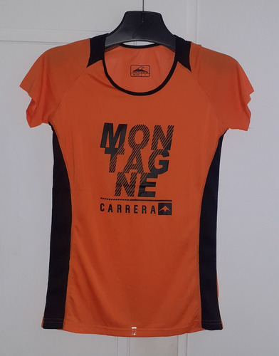 Remera Running Training Mujer Montagne Naranja Escuchooferta