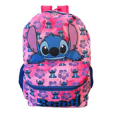 Mochila Escolar Stitch Costas Grande Juvenil Infantil Lilo