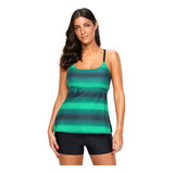 Shaoke Calção Tankini Maiô Plus Size Plus Blusa Batita