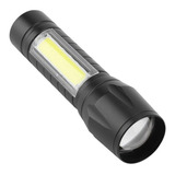 Mini Linterna Tactica Recargable Aluminio Zoom Led Xpe + Cob