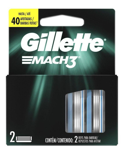 Carga Para Lâmina De Barbear Gillette Mach3 - 2 Unidades 