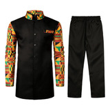 Camisa Y Pantalones Tradicionales Africanos Para Hombre, 2 U