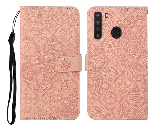 Funda De Piel Grabada Para Samsung Galaxy A21