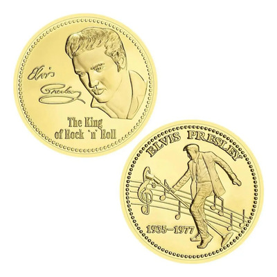 Moeda Elvis Presley Cantor Rei Rock And Roll Comemorativa | Parcelamento sem juros