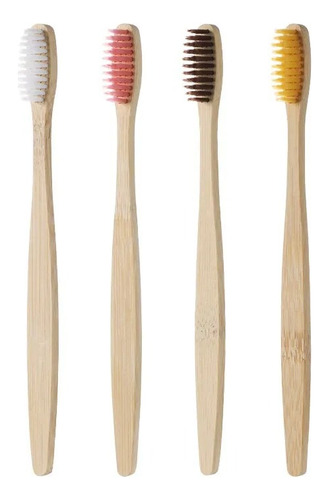Kit 10 Escovas De Dentes De Bambu Embalagem Ecológica