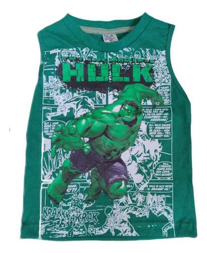 Camiseta Camisa Manga Curta Infantil Hulk Algodão