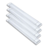 Kit 4 Lâmpada Luminária Led Slim 120 Cm Branco 6500k 36w