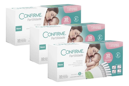 3cx Confirme Fertilidade Teste De Gravidez C/ Dez Tiras Cd