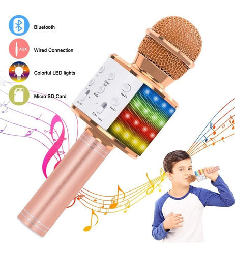 Verkstar Microfono De Karaoke Bluetooth 4 En 1 Niños Niñas