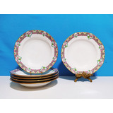 Juego 6 Platos Hondos Porcelana Limoges B & C Godin Art Deco